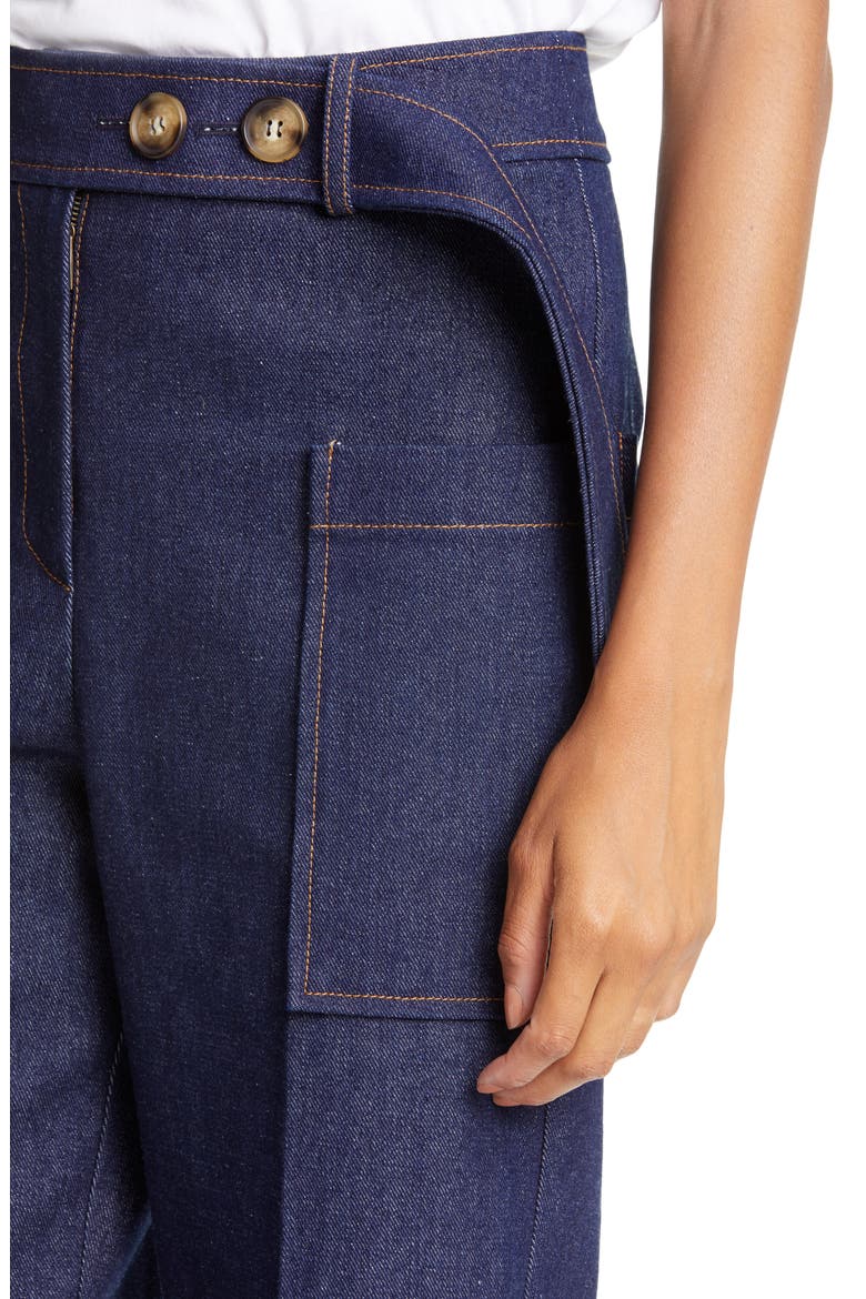 Sadie High Waist Crop Denim Trousers, Alternate, color, DARK BLUE