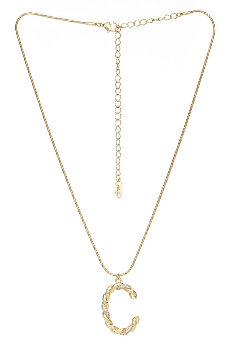 Twisted Initial Pendant Necklace, Main, color, GOLD- C