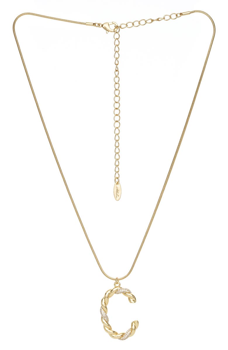 Ettika Twisted Initial Pendant Necklace, Main, color, Gold- C