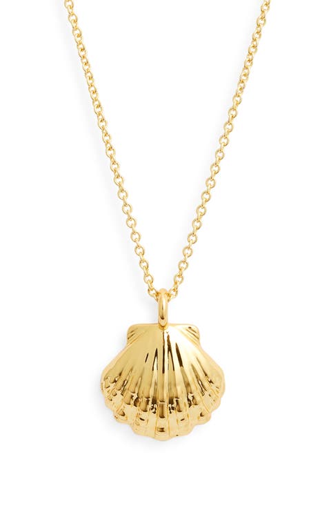 Golden Sunrise Shell Pendant Necklace