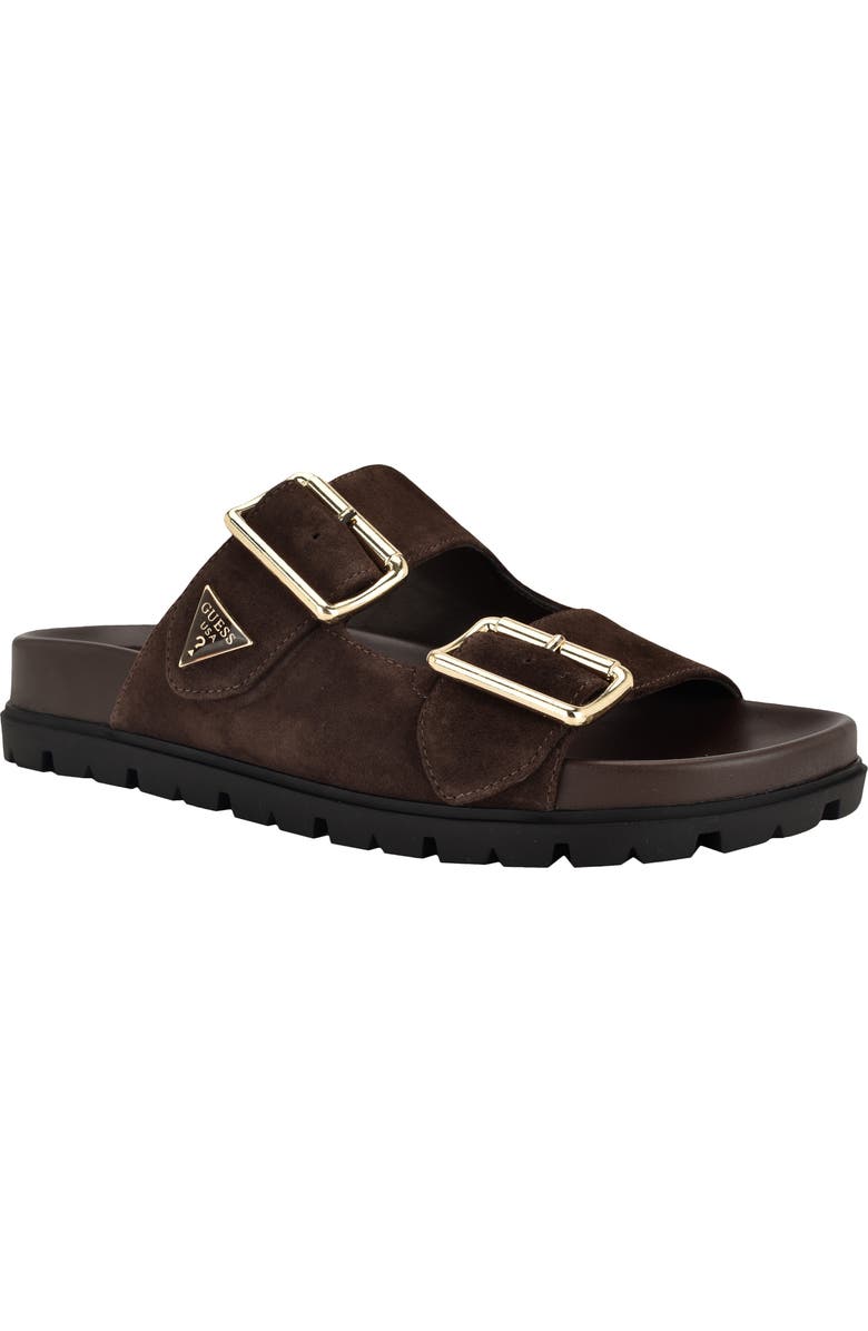 GUESS Fasten Sandal, Main, color, Dark Brown