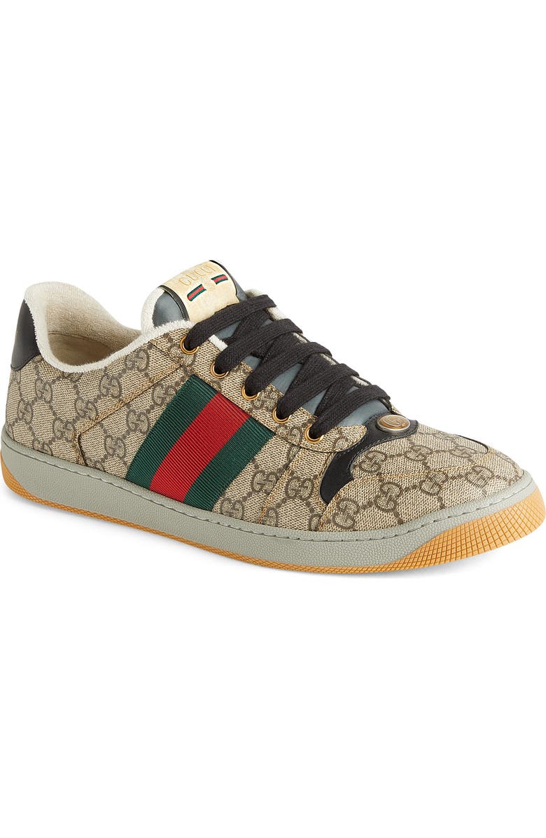 Gucci Screener Low Top Sneaker, Main, color, 9766 Be-Ebo/Nero/Vrv/N.pl