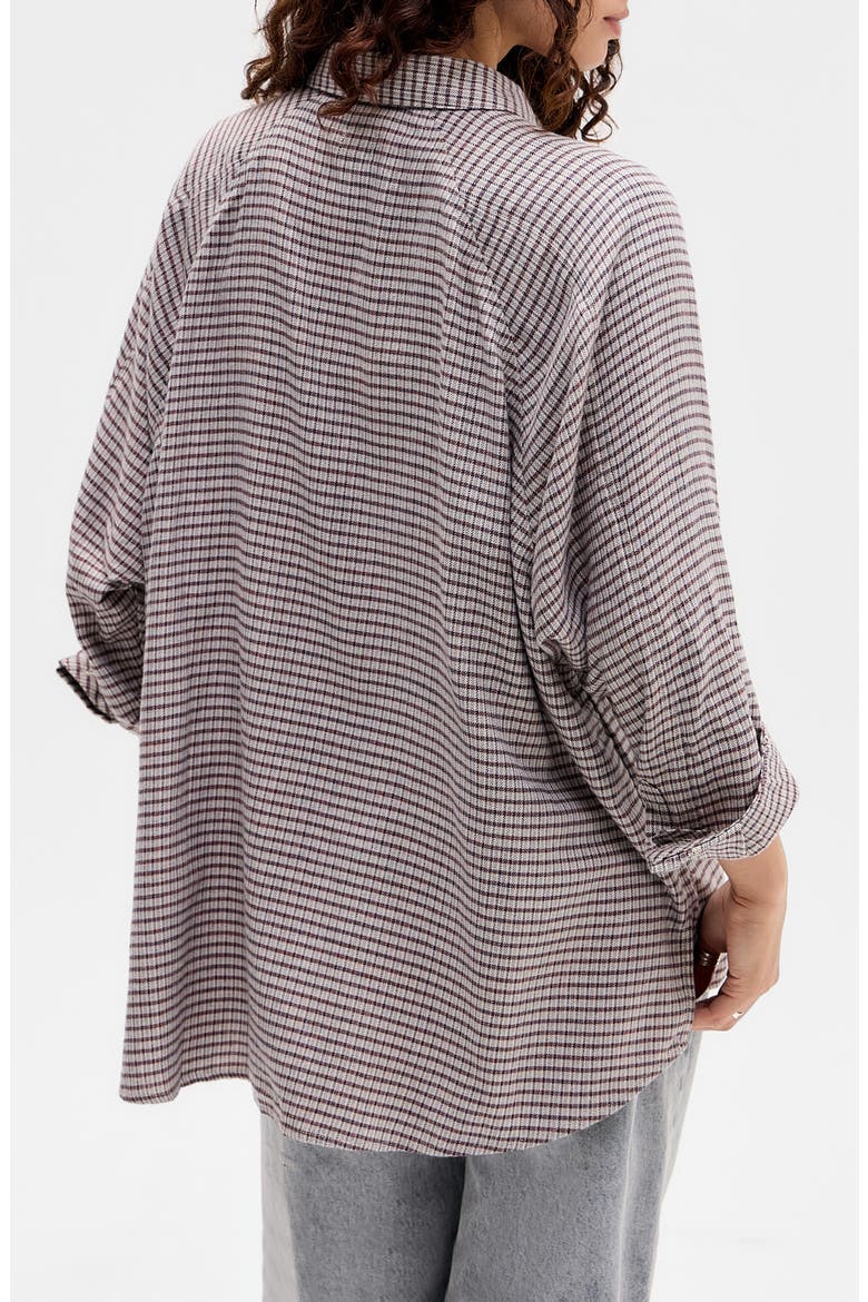 Brendan Check Oversize Button-Up Shirt, Alternate, color, BEIGE CHECK