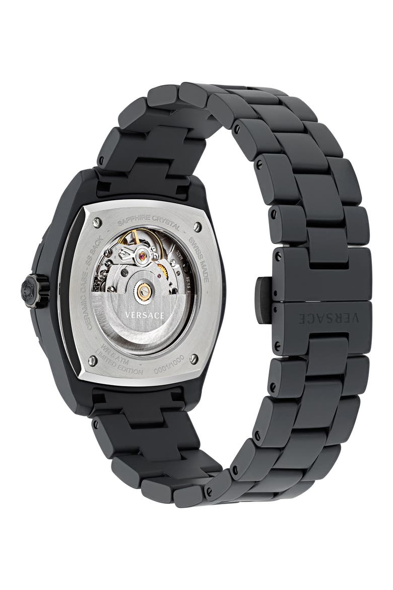 DV One Ceramic Bracelet Chronograph Watch, 43mm, Alternate, color, BLACK CERAMIC