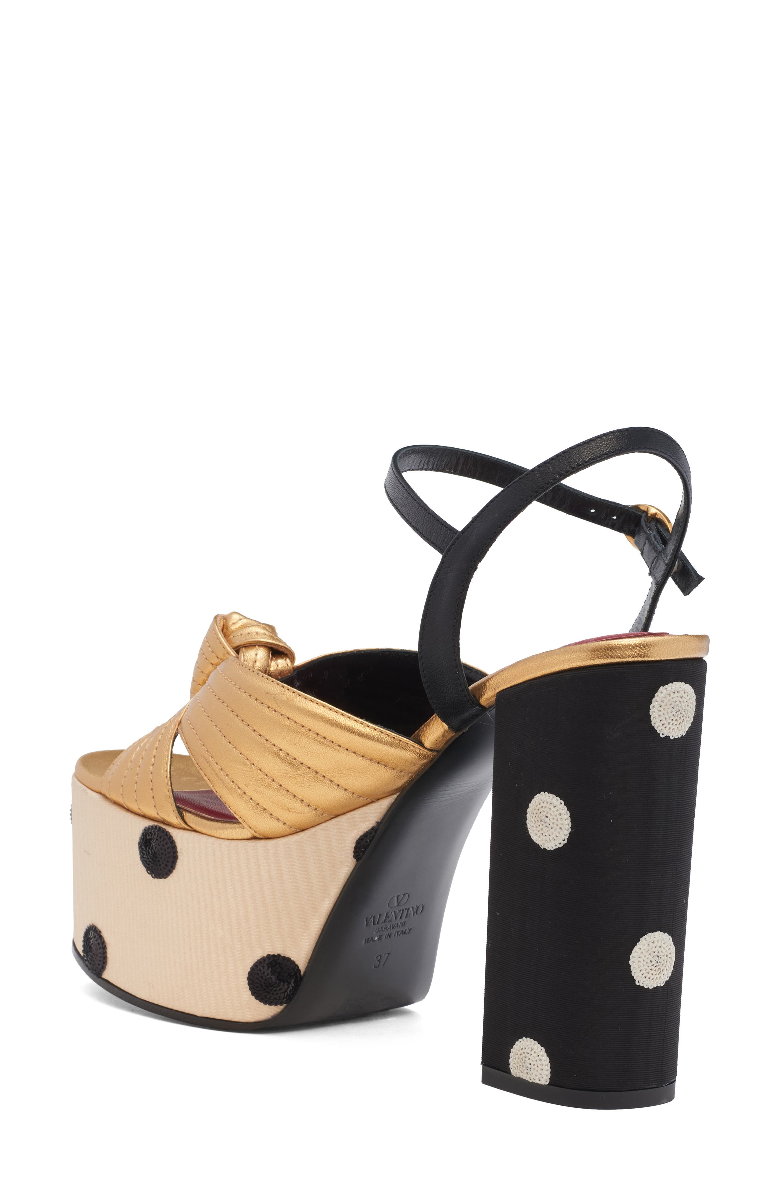 Valentino Garavani Crasher Platform Sandal, Alternate, color, Gold