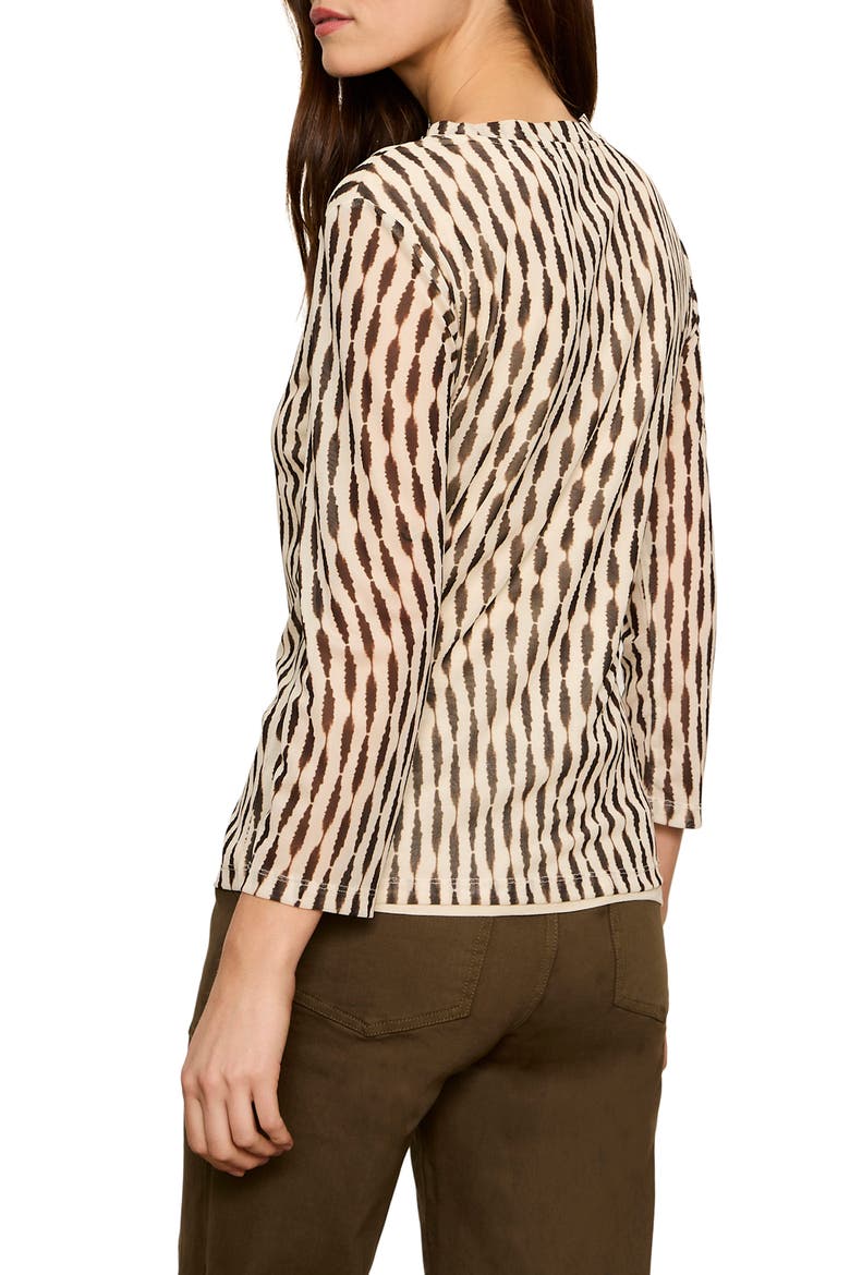 Print Mesh Top, Alternate, color, INKBLOT WHITE