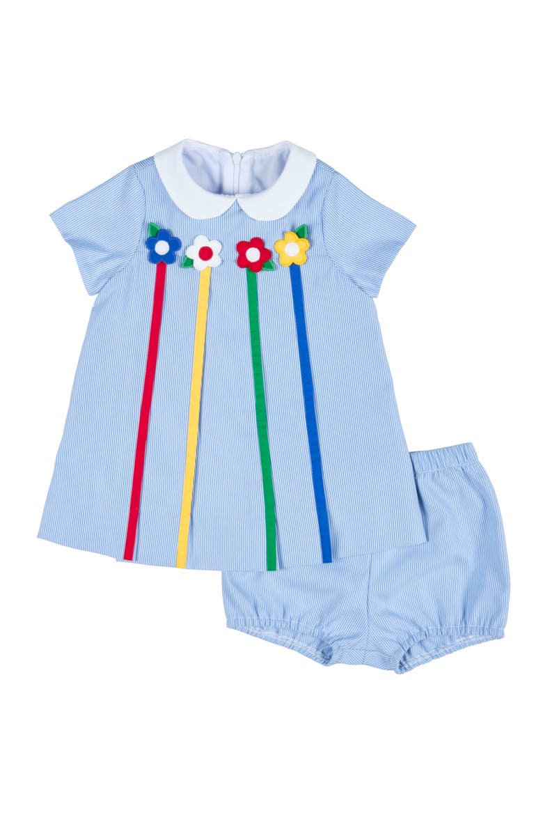 Dress With Flowers and Bloomer, Main, color, Light Blue