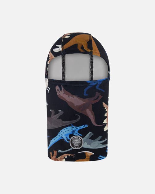 Deux Par Deux Brushed Jersey Balaclava Dinosaur In Multi