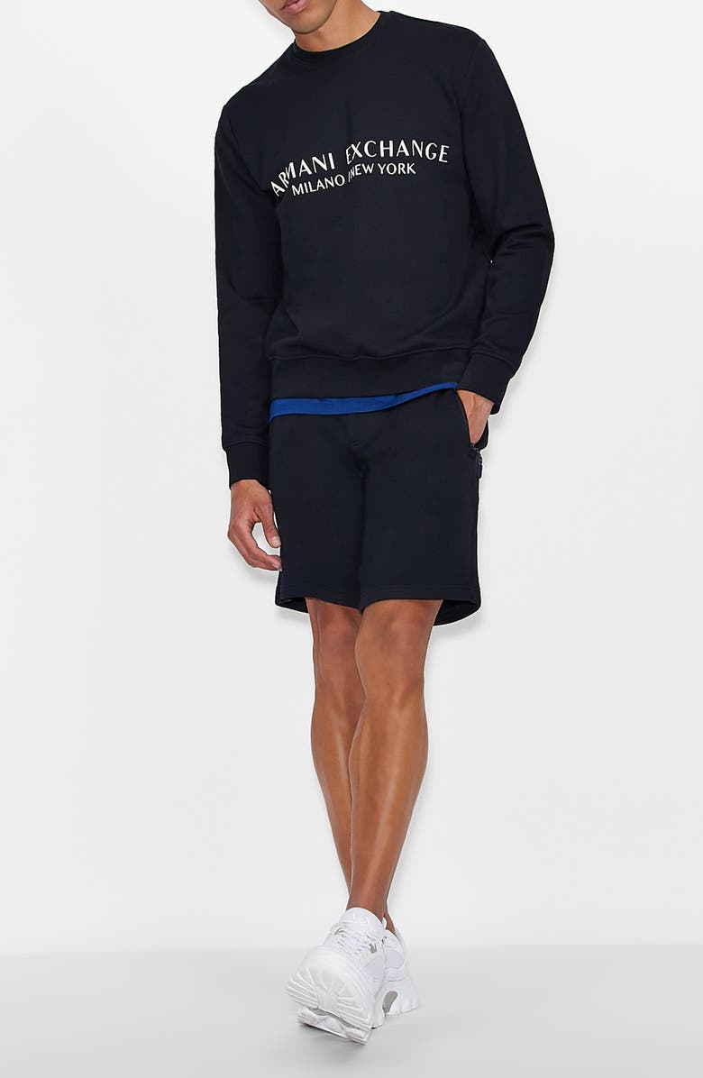 Armani Exchange Milano/New York Logo Crewneck Sweatshirt, Alternate, color,