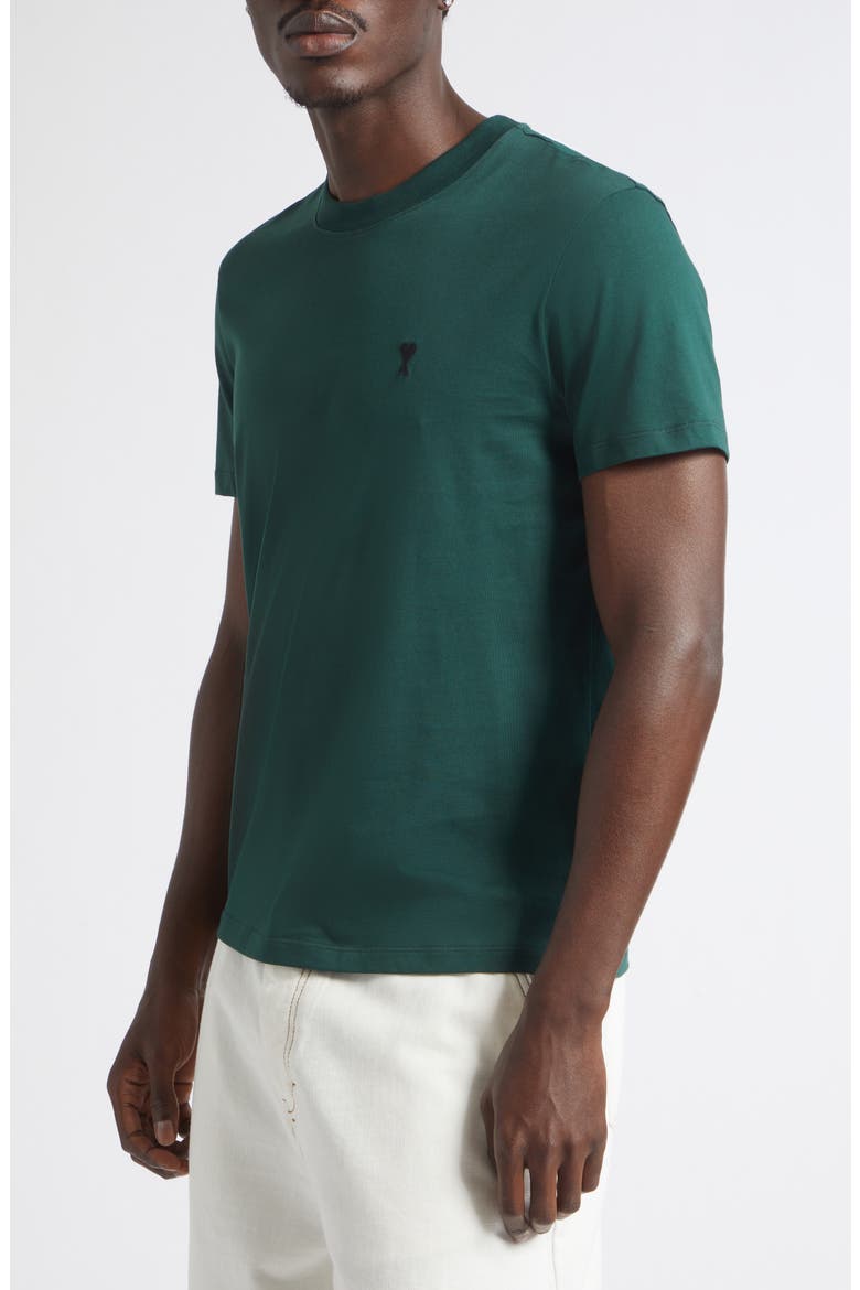 Ami de Coeur Cotton T-Shirt, Alternate, color, VERT BOUTEILLE/ NOIR