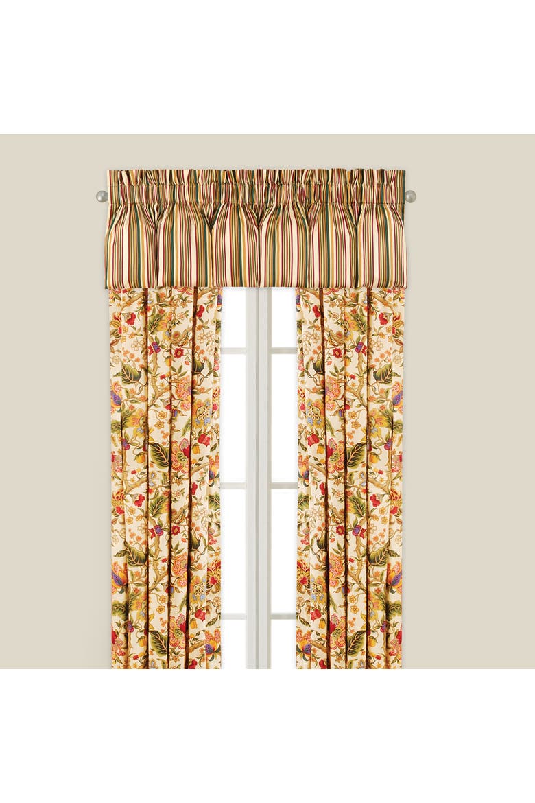 Vivienne Floral Cotton Window Curtain Drapery Single Panel, Main, color, Off-White