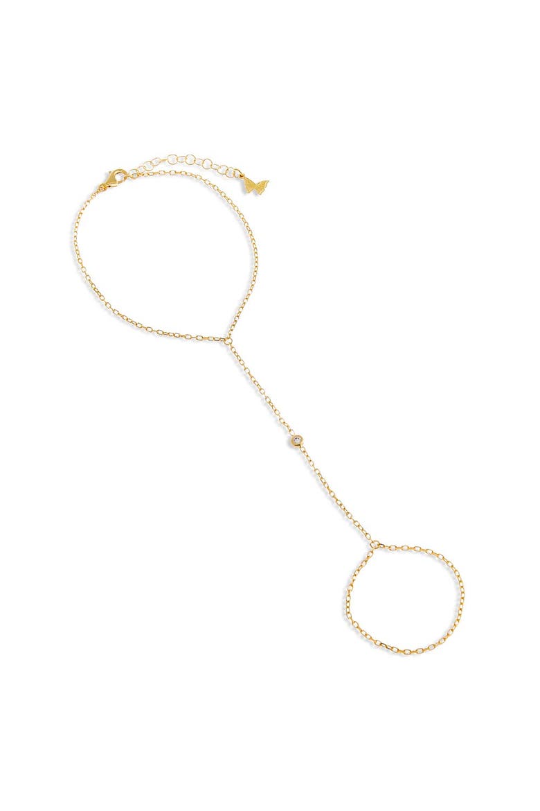 CZ Mini Bezel Hand Chain, Main, color, Gold