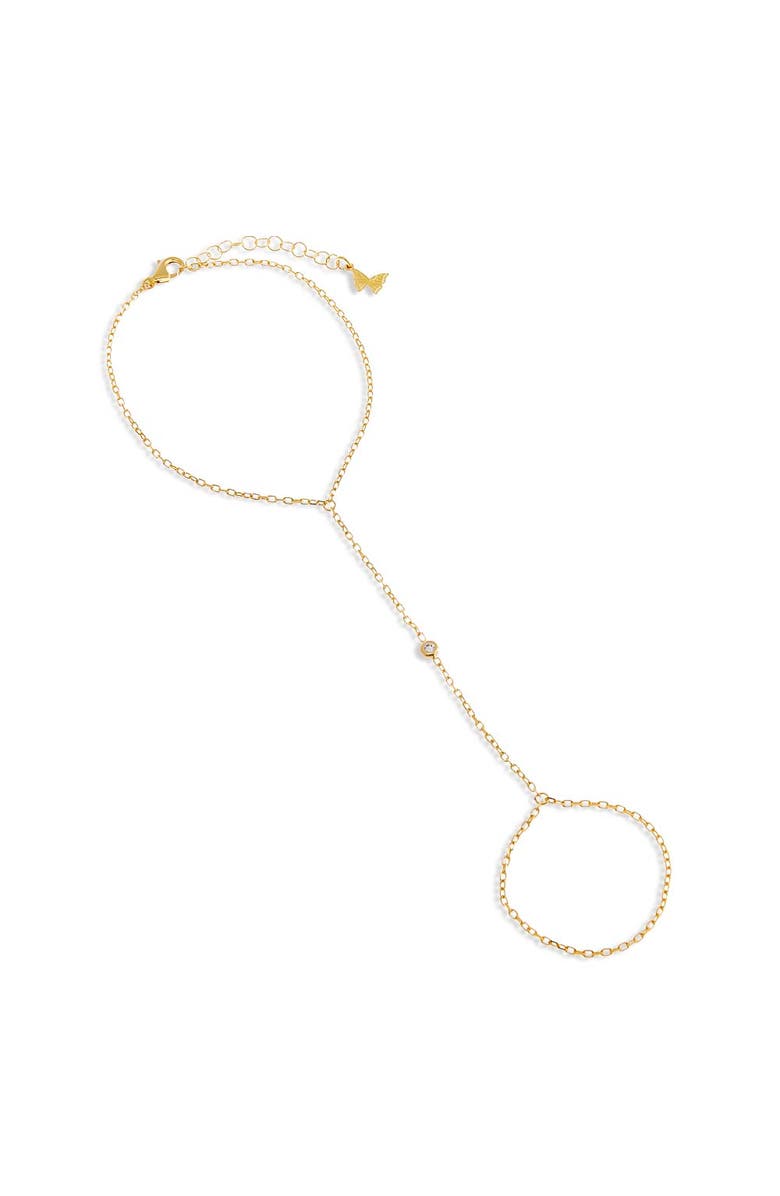 BY ADINA EDEN CZ Mini Bezel Hand Chain, Main, color, Gold