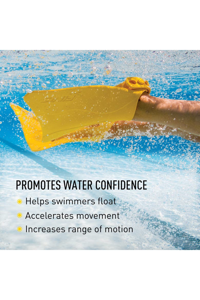 Fishtail 2 Swim Fins for Toddlers and Kids Builds Water Confidence Soft Rubber Fit Float Assist, Alternate, color, Yellow