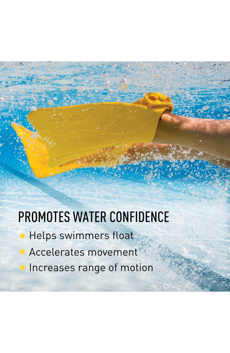 FINIS Fishtail 2 Swim Fins for Toddlers and Kids Builds Water Confidence Soft Rubber Fit Float Assist, Alternate, color, Yellow