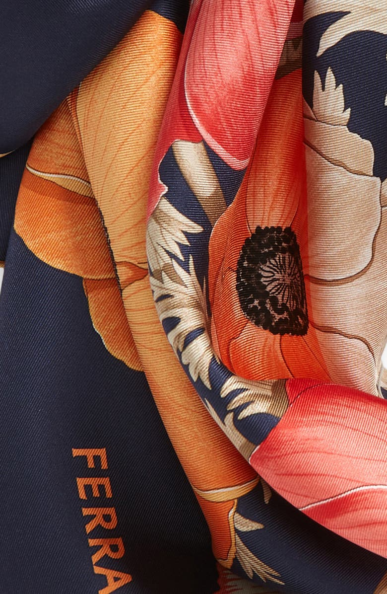 FERRAGAMO Anemone Flower Silk Scarf, Alternate, color,