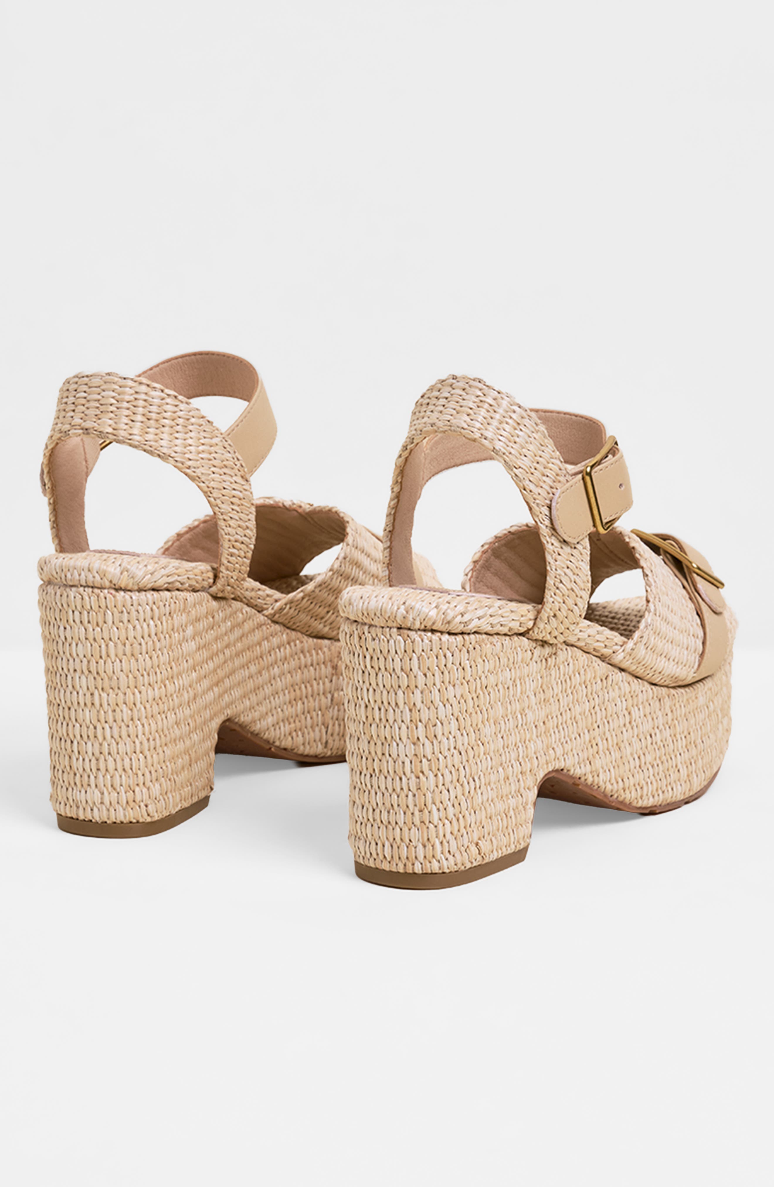 Raf Platform Sandal, Alternate, color, Natural Raffia