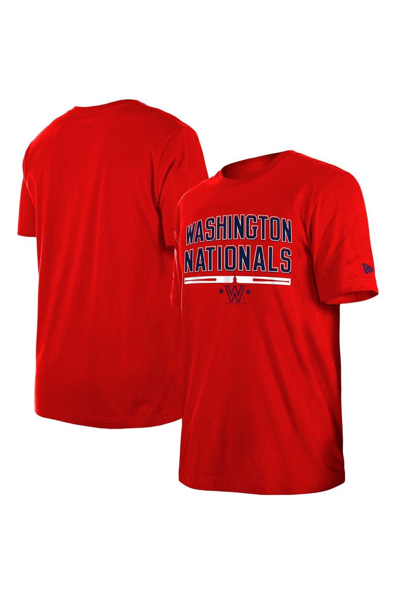 Men's New Era Red Washington Nationals Batting Practice T-Shirt, Main, color, Red