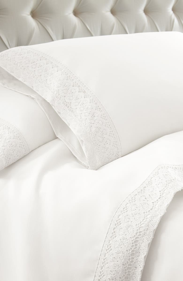 Modern Threads Crochet Lace 4-Piece Sheet Set, Main, color, White