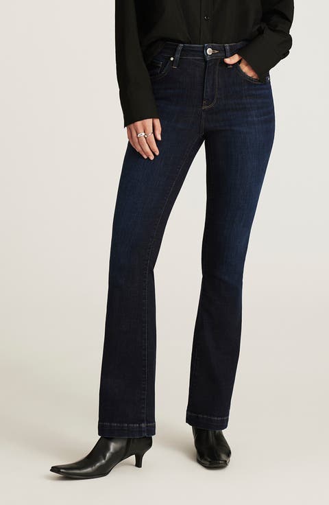 Sydney Mid Rise Flare Jeans (Dark Brushed Feather)