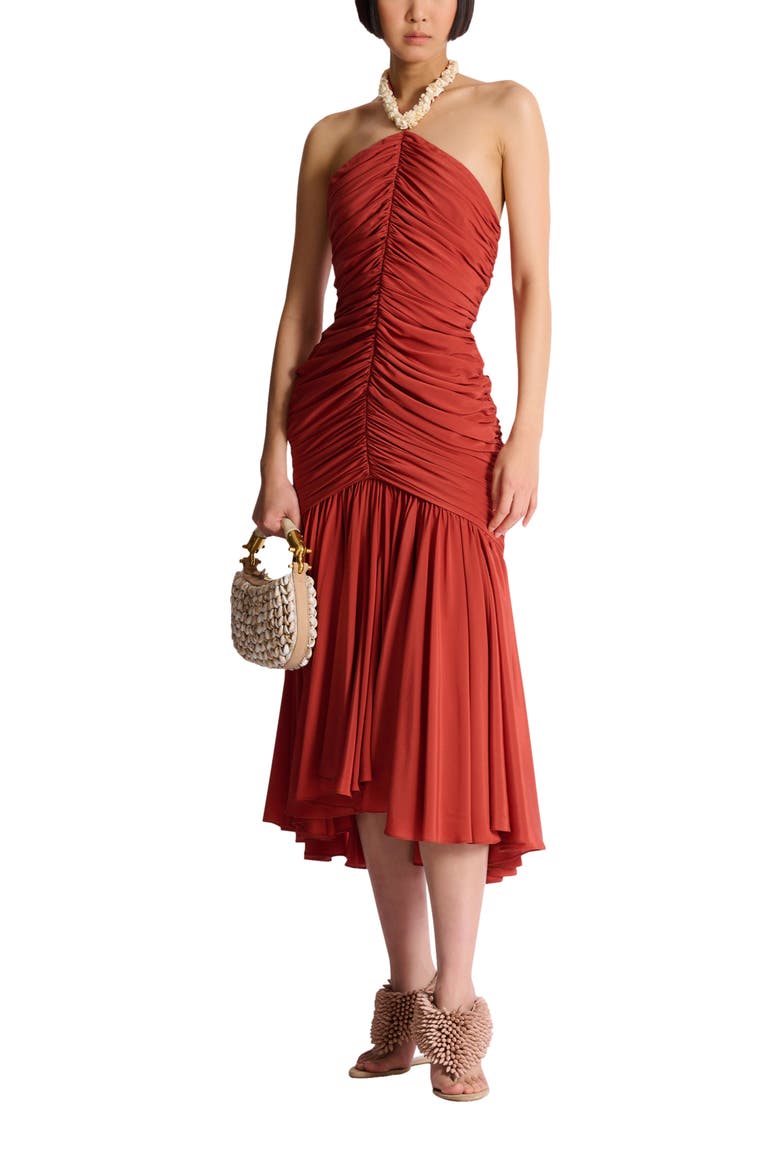 Crepe shell dress, Alternate, color, red