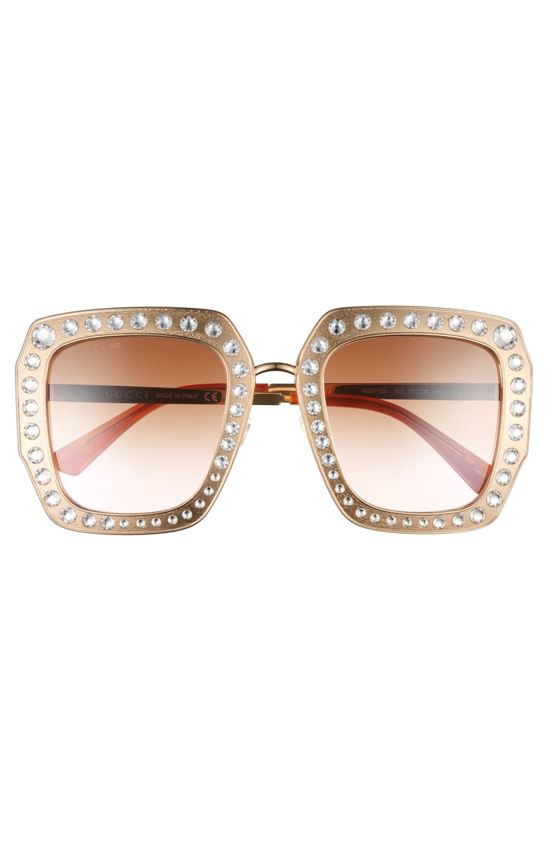 Gucci 52mm Square Sunglasses, Alternate, color, 
