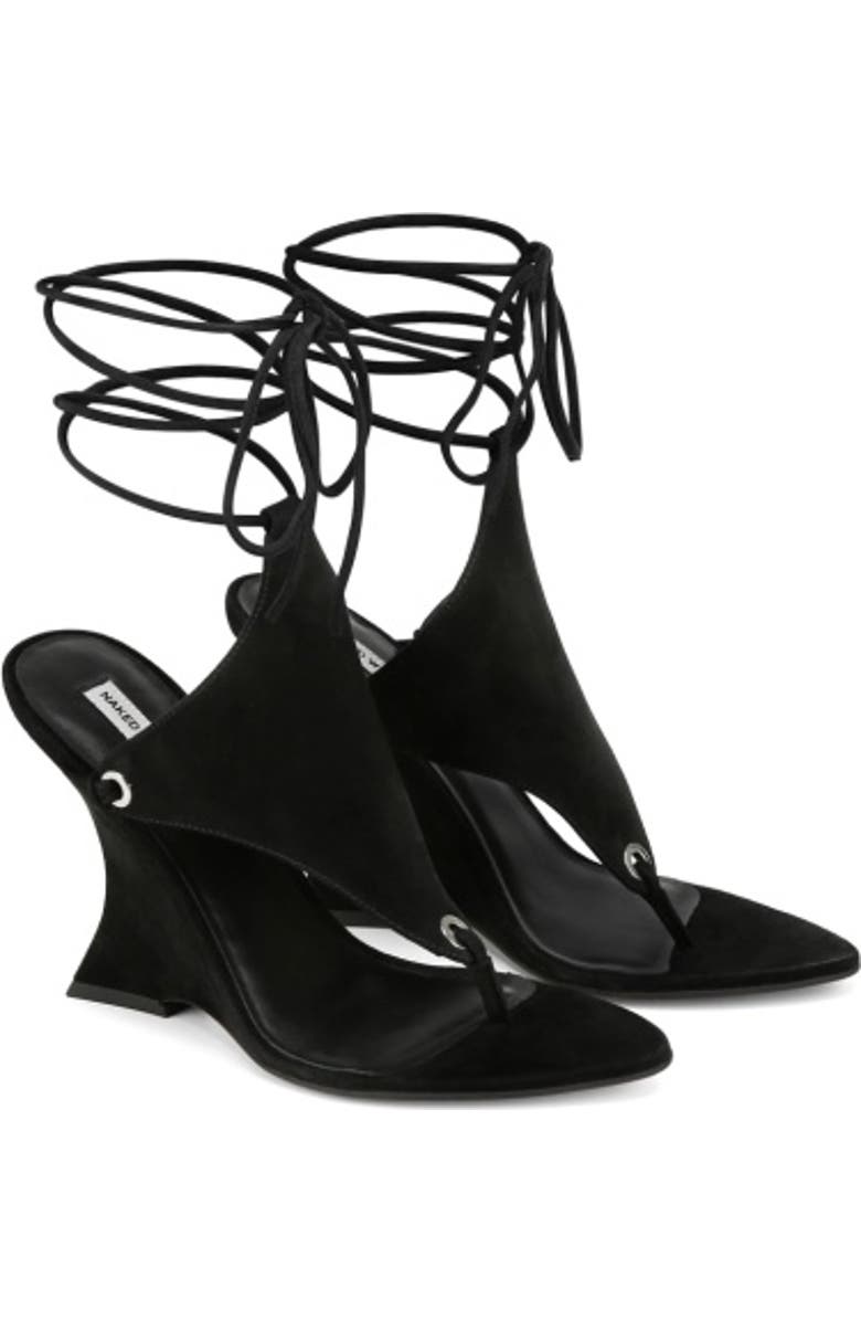 Naked Wolfe Rampage Wedge, Alternate, color, Black Suede