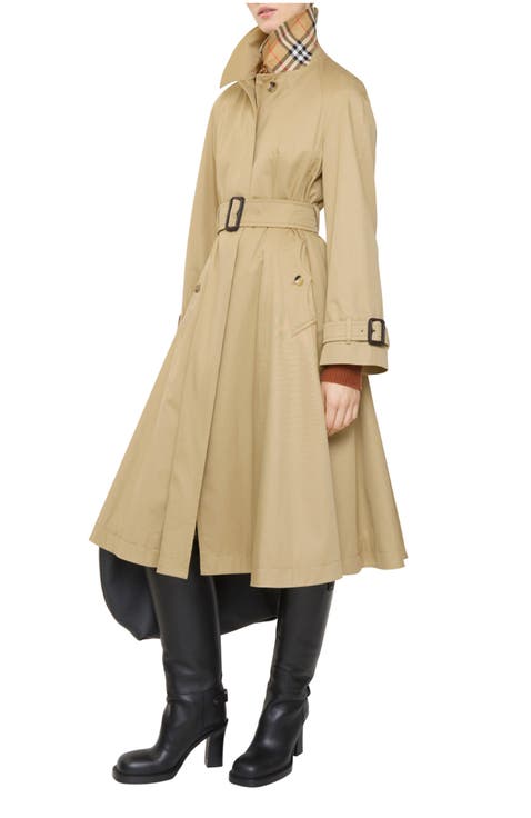 Long Gabardine Ellingham Fit-and-flare Car Coat