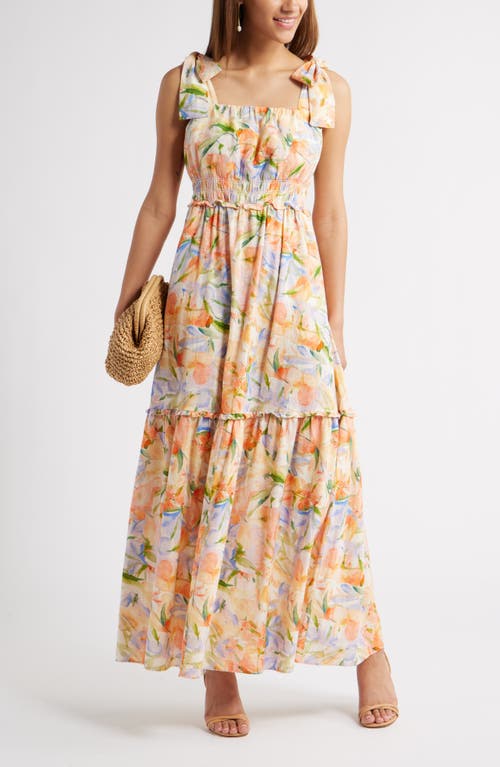 Chelsea28 Tie Strap Floral Print Maxi Dress In Multi
