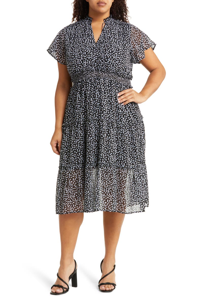 Melrose and Market Tiered Midi Dress, Main, color, 