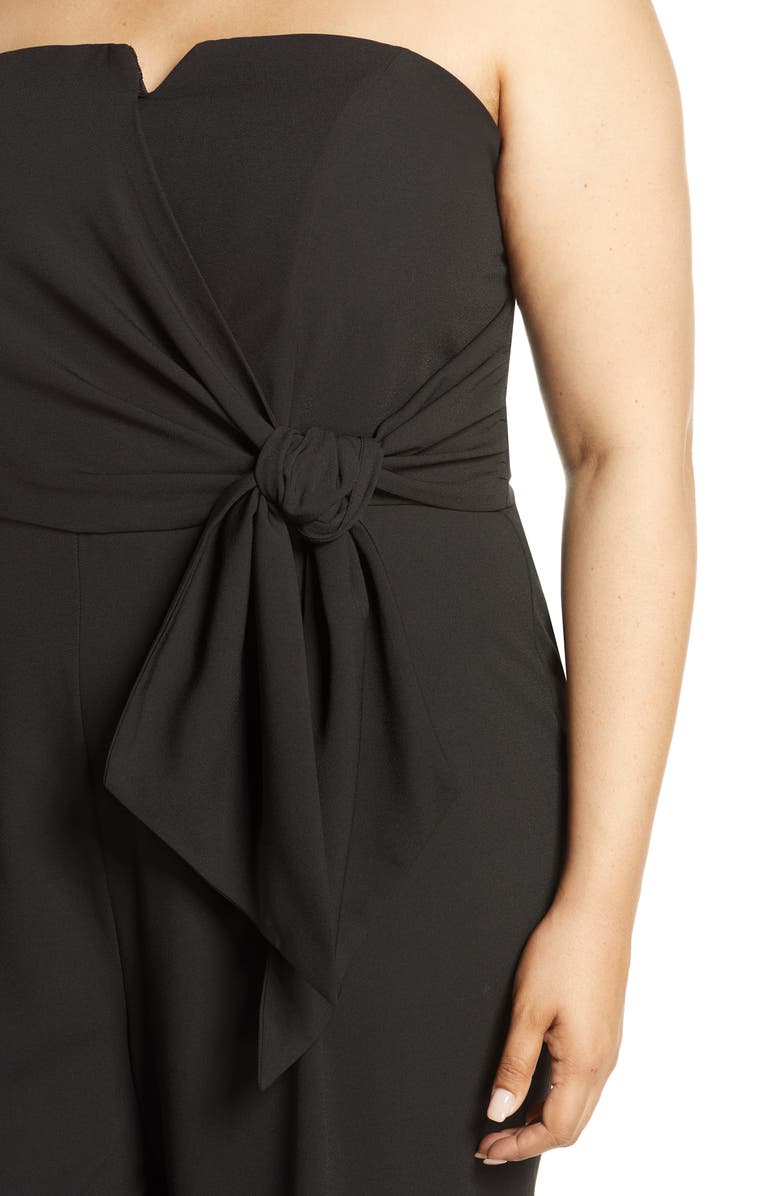 ELOQUII Strapless Faux Wrap Jumpsuit, Alternate, color, 