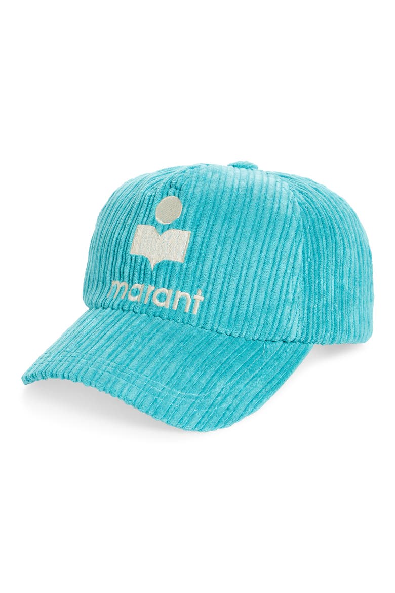 Tyron Logo Corduroy Baseball Cap, Main, color, AQUA
