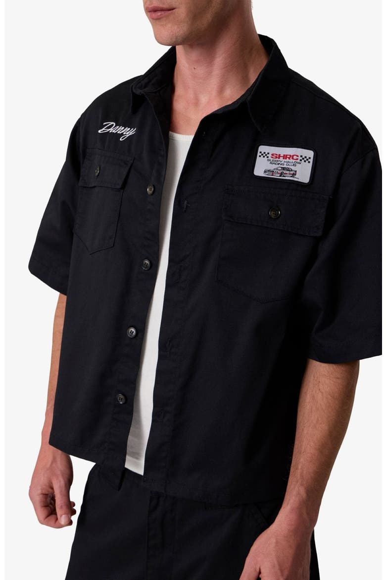 Patch Pocket Cotton Work Shirt, Alternate, color, BLACK