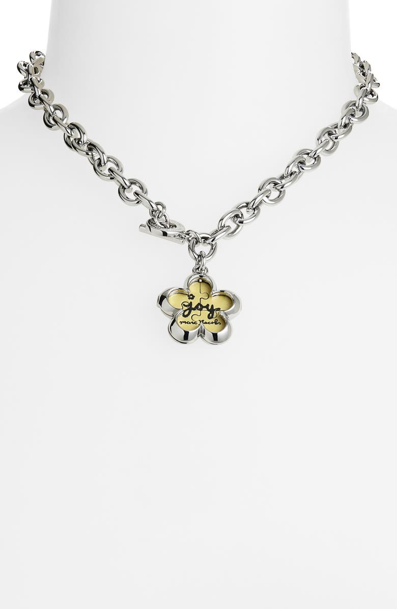 Marc Jacobs Daisy Puzzle Locket Necklace, Alternate, color, Silver/ Multi
