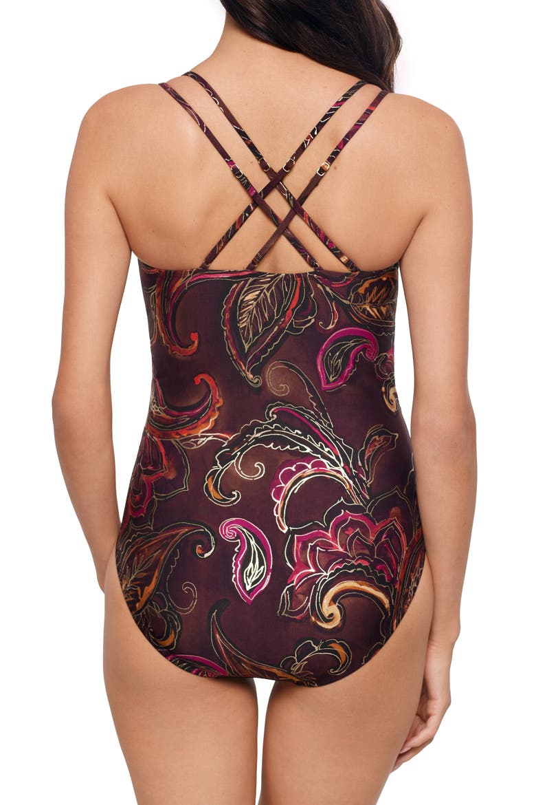 Empress Celeste One-Piece Swimsuit, Alternate, color, WINE RED