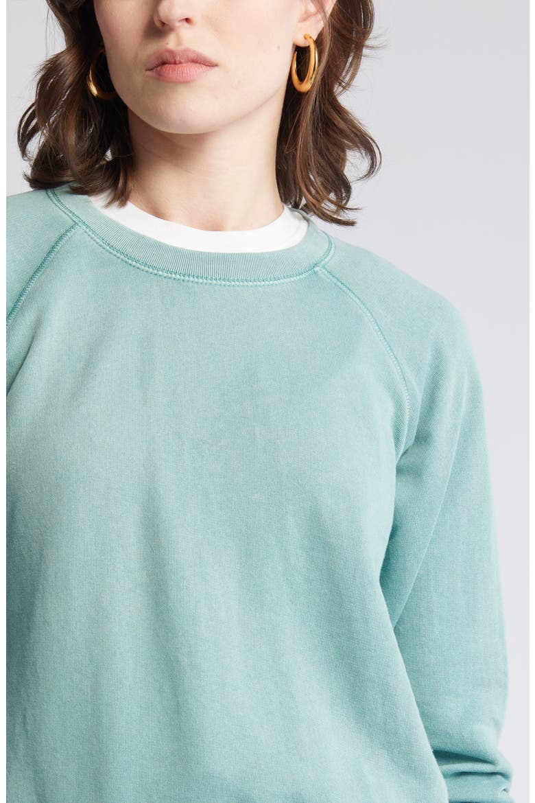 Shrunken Terry Sweatshirt, Alternate, color, GREEN SEAGLASS