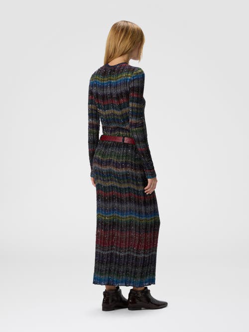 Missoni Long Pencil Skirt With Wave Pattern In Multi