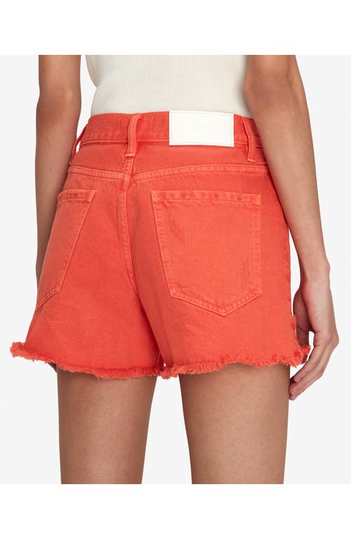 7 For All Mankind Easy Ruby High Waist Relaxed Cutoff Denim Shorts In Orange