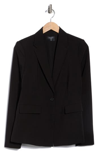 T Tahari Notch Lapel Blazer In Black