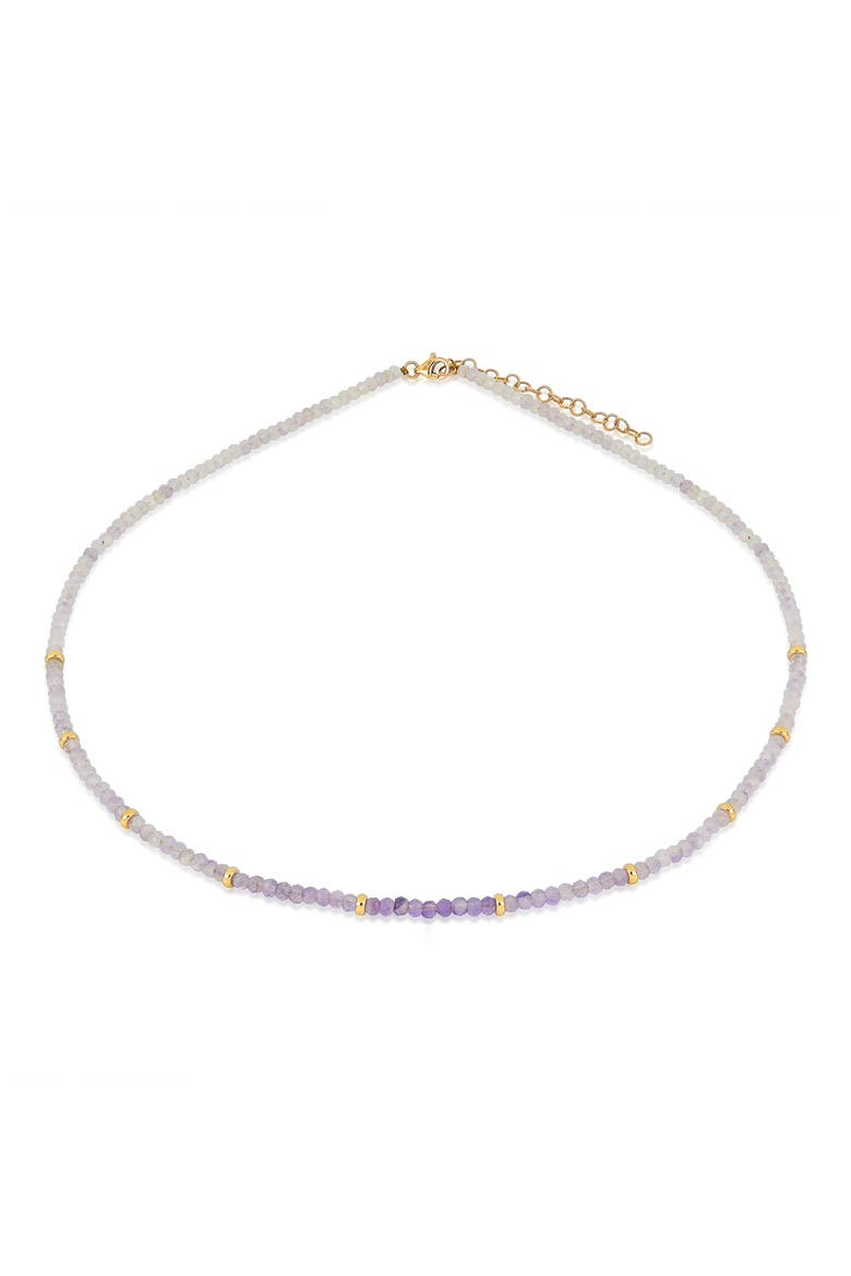 Birthstone Beaded Necklace, Main, color, YELLOW GOLD / AMETHYST
