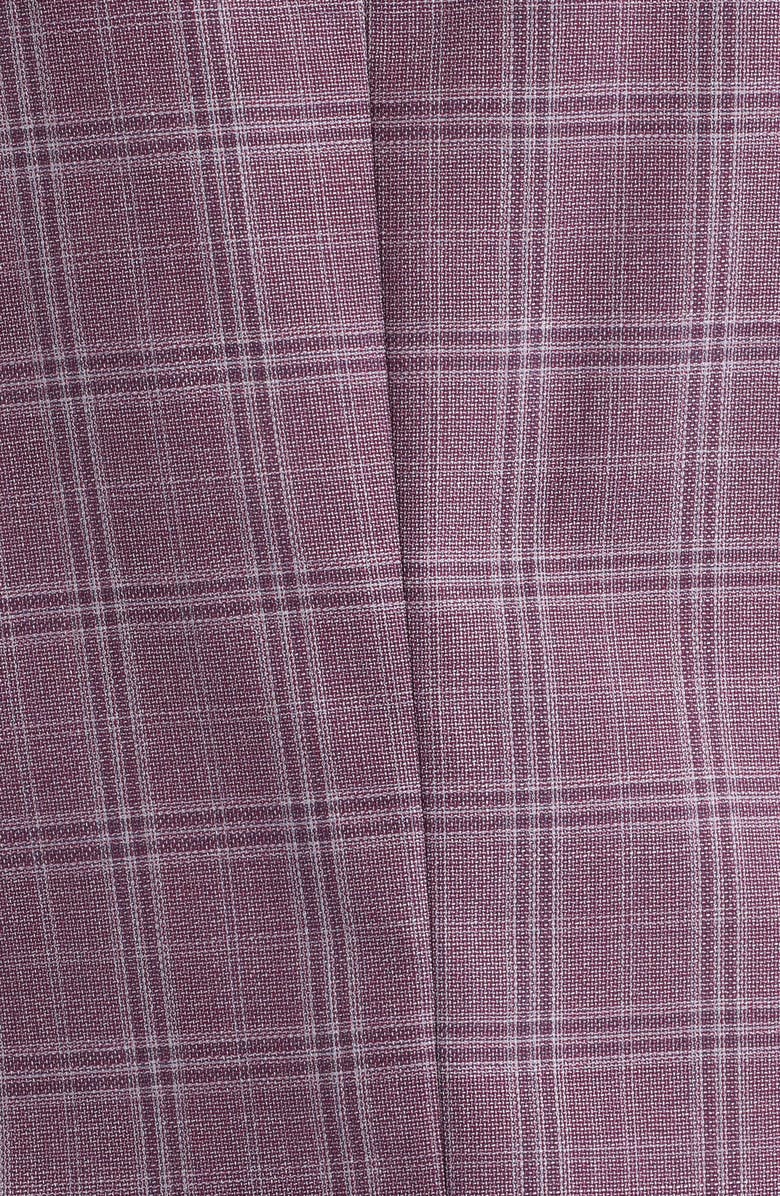 BOSS Hutson Plaid Virgin Wool Sport Coat, Alternate, color, Dark Pink