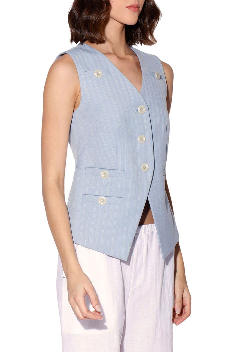 Starla Vest, Alternate, color, STONE PINSTRIPE