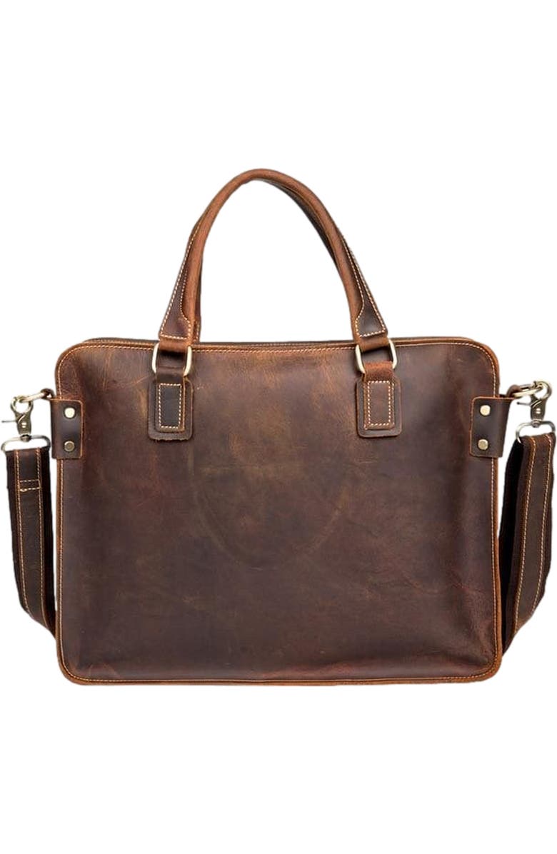 STEEL HORSE LEATHER The Viggo Briefcase | Genuine Leather Messenger Bag, Alternate, color, Brown