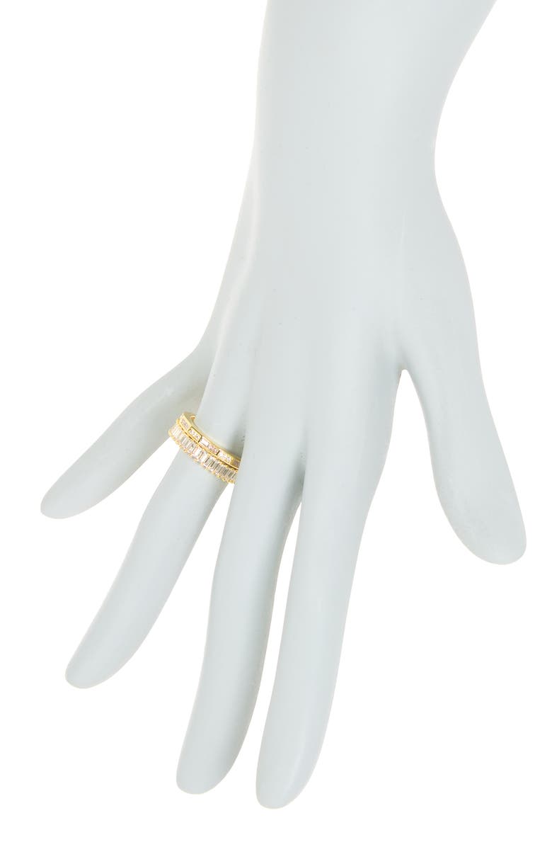 NORDSTROM RACK 2-Piece Gold-Tone CZ Ring Set, Alternate, color, 