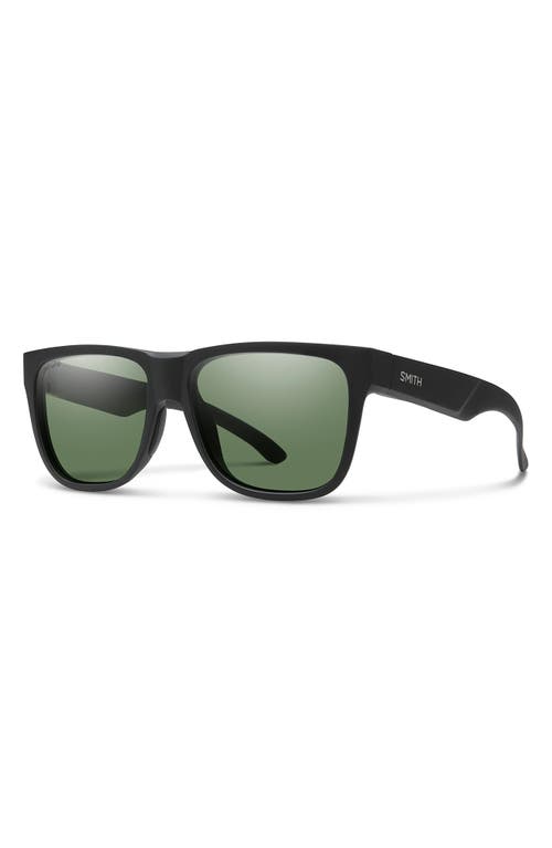 Smith Lowdown Slim 2 55mm Chromapop™ Square Sunglasses In Black/gray Green