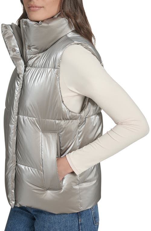 Levi's Quilted Puffer Vest In Silver
