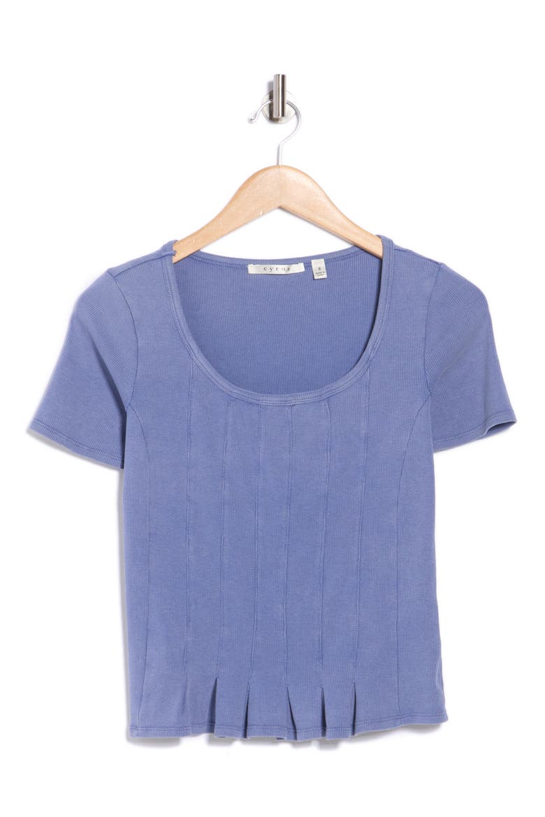 Short Sleeve Seamed Top, Alternate, color, MARLIN