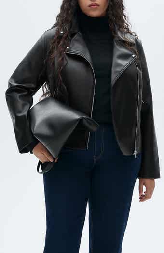 MANGO Faux Leather Moto Jacket