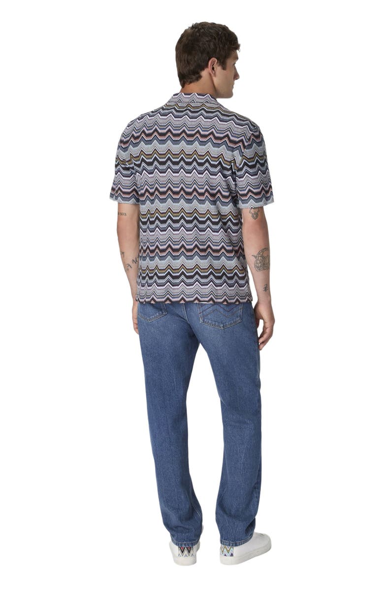 Missoni Bowling Shirt With Geometric Zigzag, Alternate, color, Multicoloured