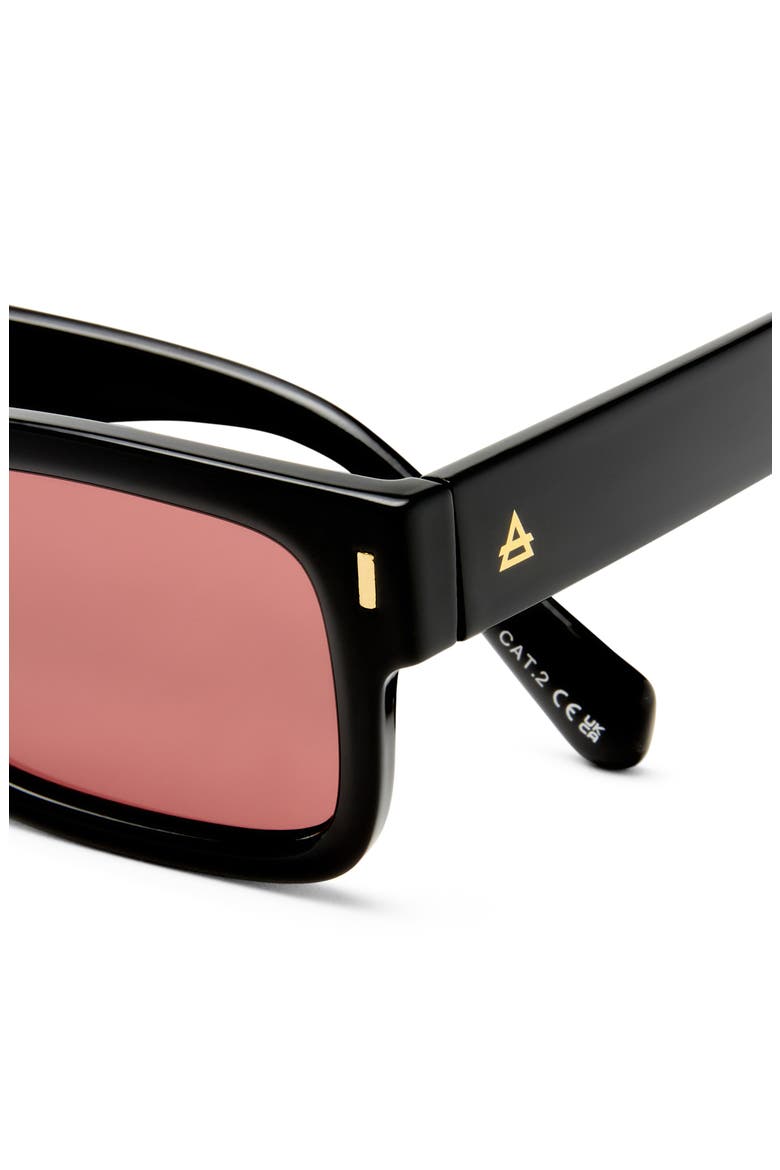 Castor 51mm D-Frame Sunglasses, Alternate, color, BLACK / RUST MONO